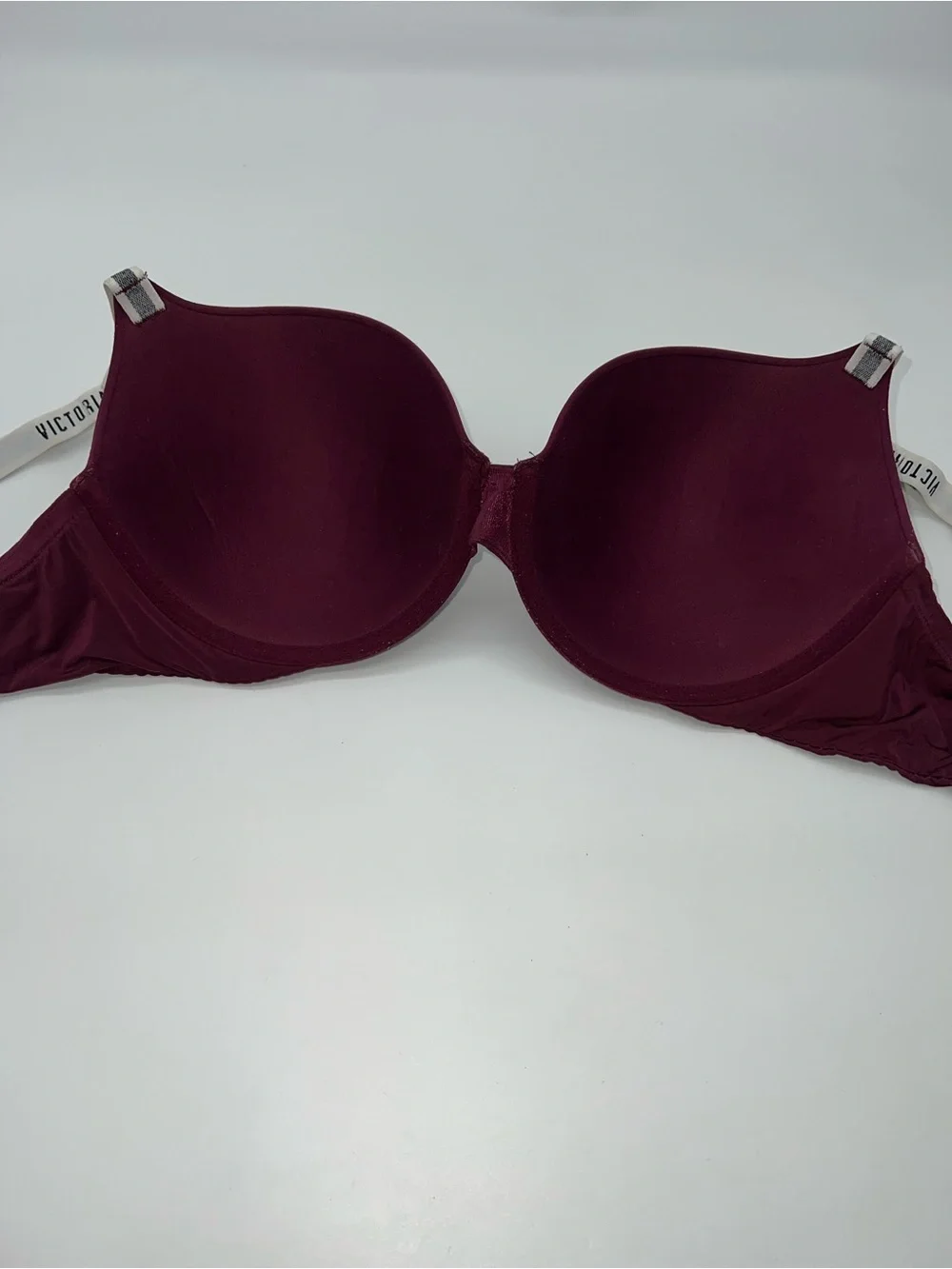 Victoria's Secret Bra Burgandy T-Shirt Push Up Full Coverage Logo Strap-38D